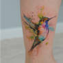 watercolor tattoo hummingbird