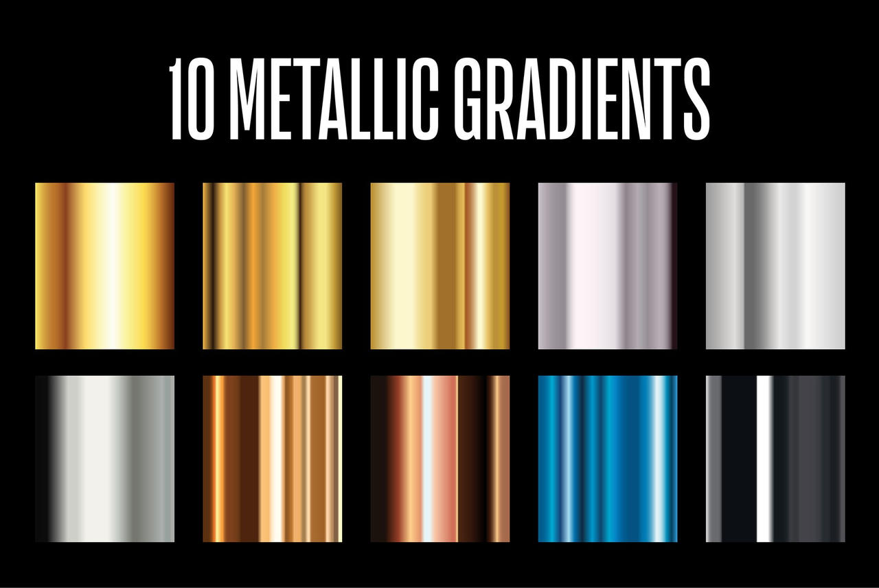 10 Metallic Gradients .AI file by enononateboda on DeviantArt