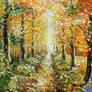 palette knife oil painting 'autumn painting and q