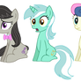 Octavia, Lyra, and Bon Bon Sitting