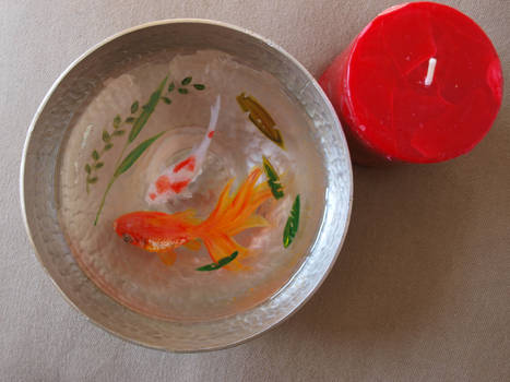 3d art goldfish in resin