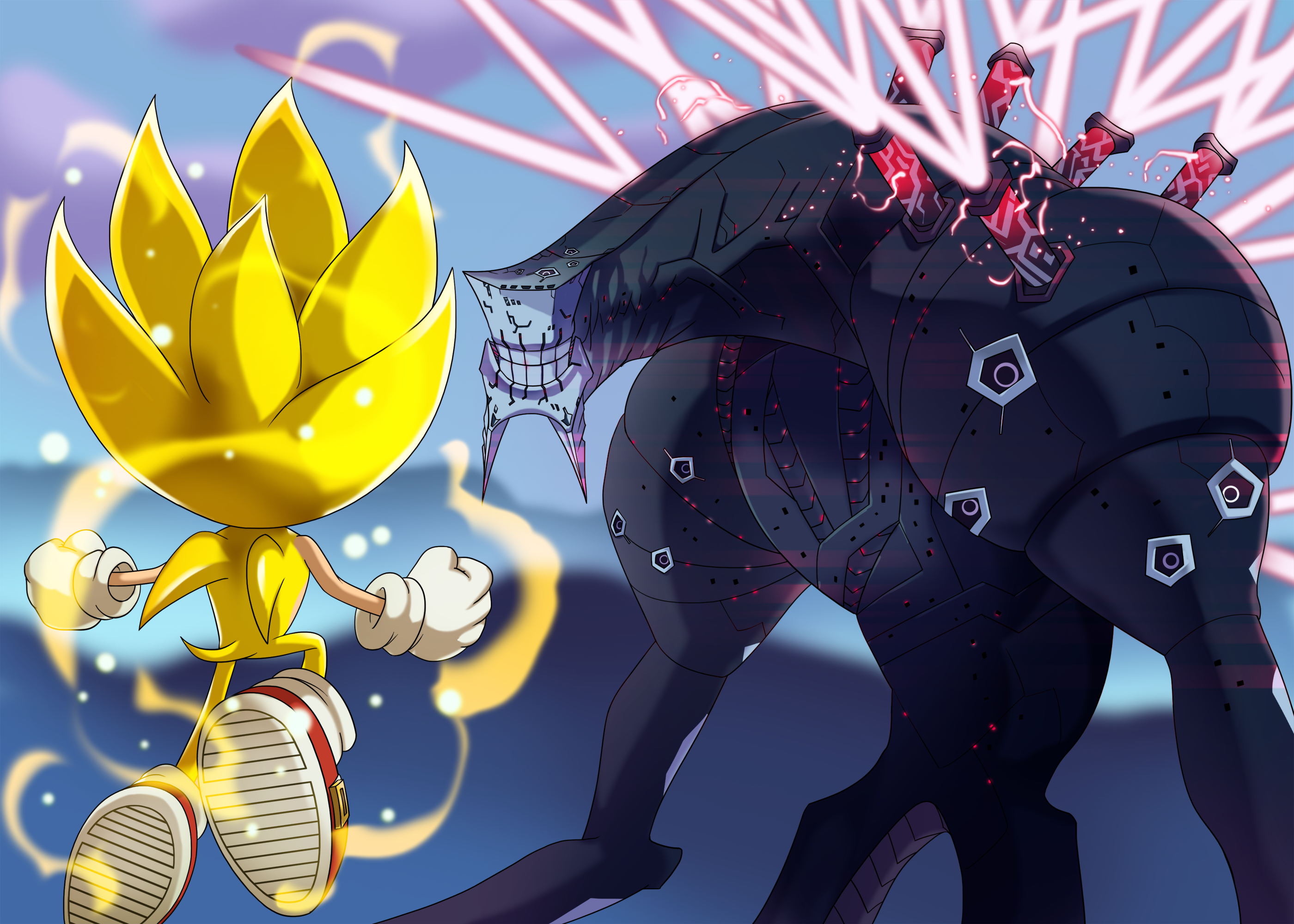 Super sonic vs hyper sonic by leifii on DeviantArt