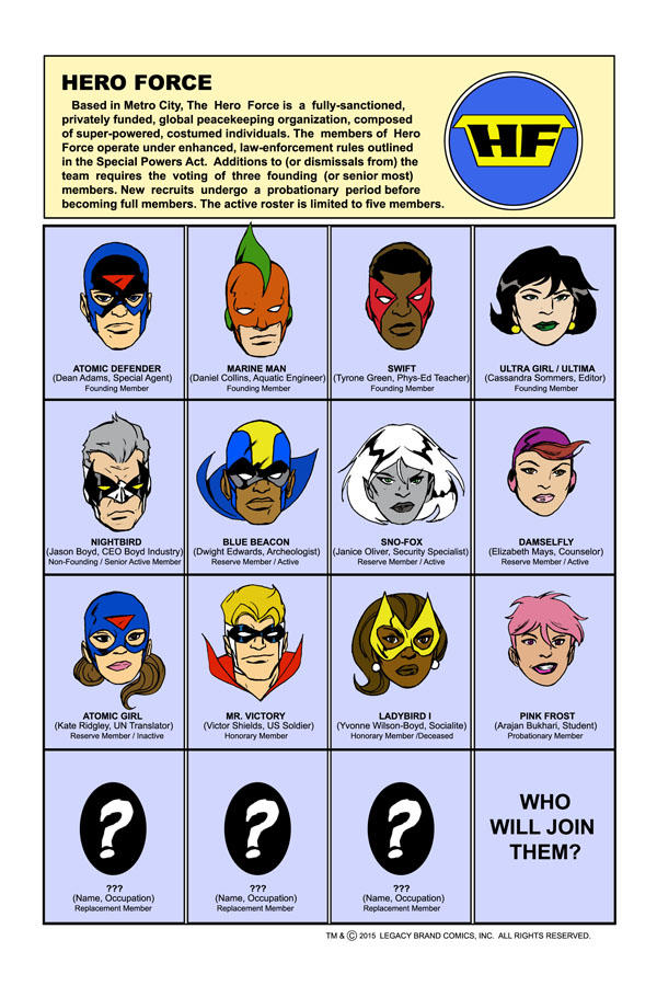 Hero Force -full roster by LegacyHeroComics on DeviantArt