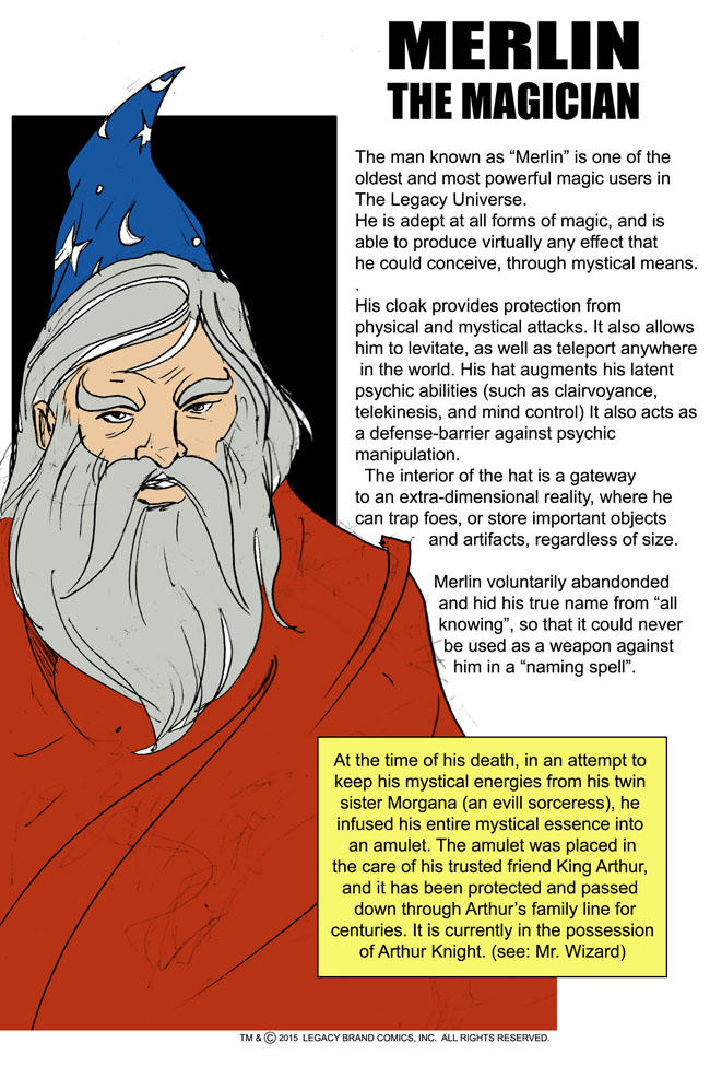 Merlin The Magician -concept/bio by LegacyHeroComics on DeviantArt