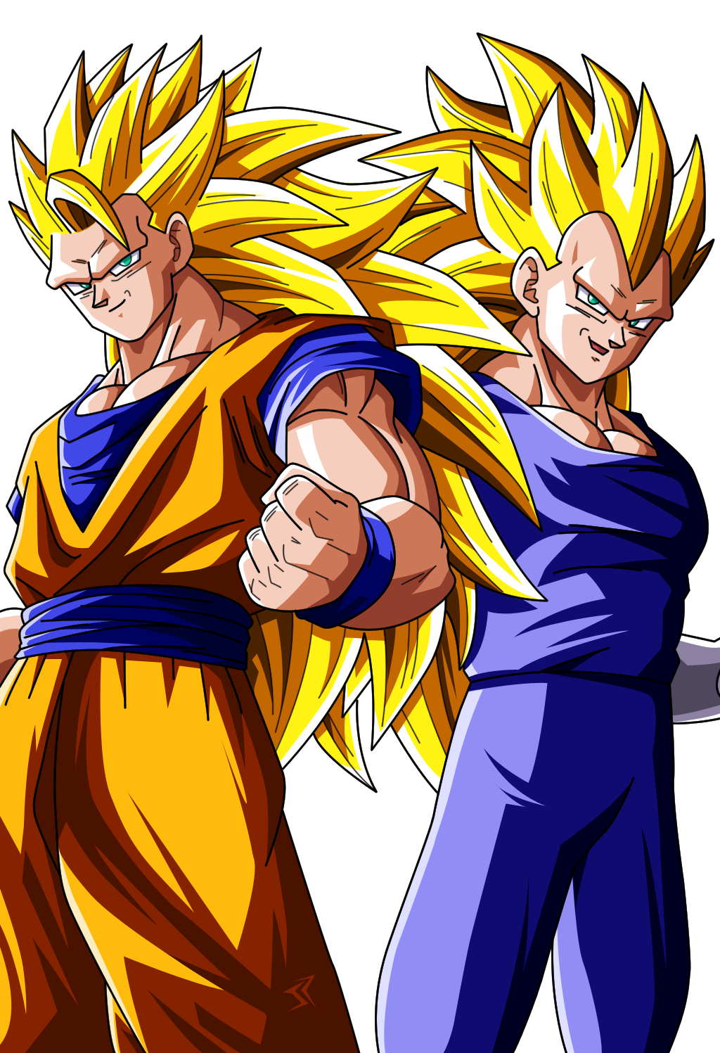 Goku Ssj3 And Vegeta Ssj3 to Colors