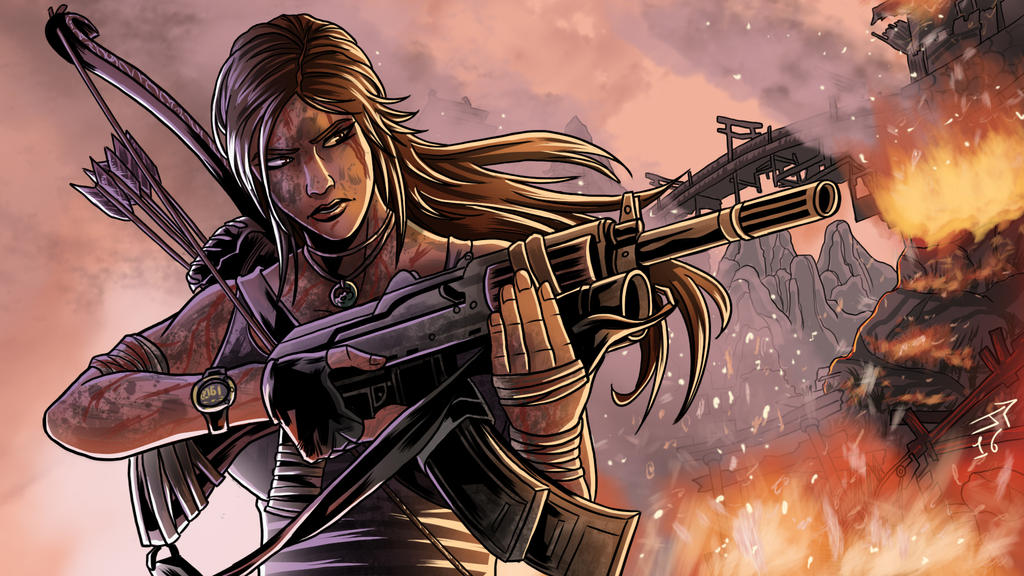 Tomb Raider Lara Croft with rifle. by JonathanPiccini-JP on DeviantArt