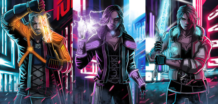 Cyberpunk 2077 Geralt Yennefer and Ciri