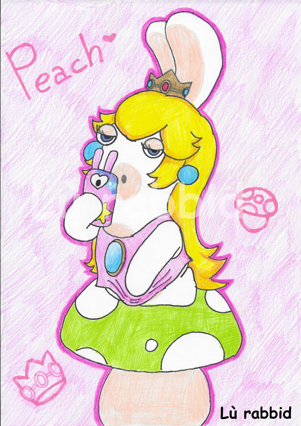 Primcess Peach Rabbid Rabbid Peach by LuRabbid on DeviantArt