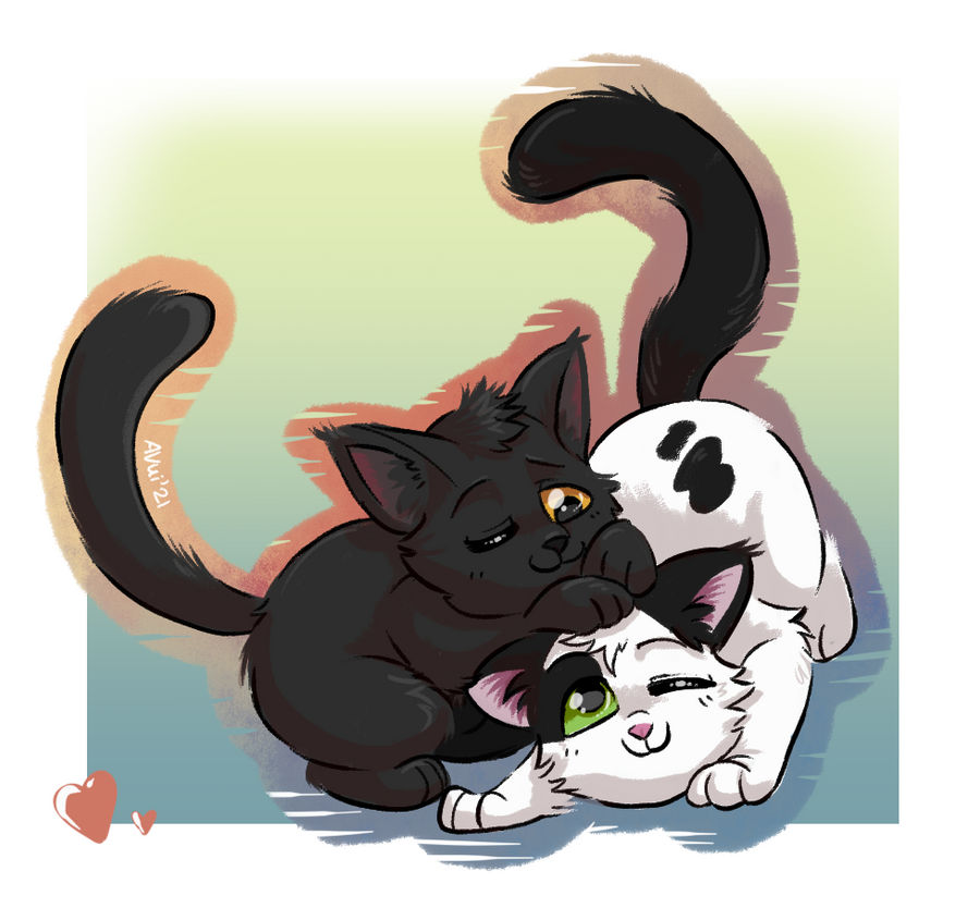 Ravenpaw and Barley by Graypillow  Warrior cat drawings, Warrior cats fan  art, Warrior cats