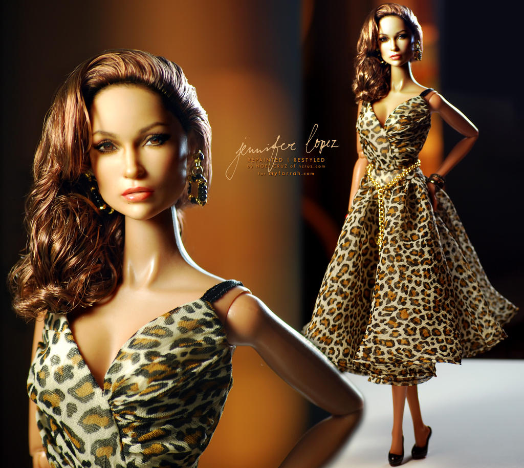 Jennifer Lopez as repainted by artist Noel Cruz by farrahlfawcett