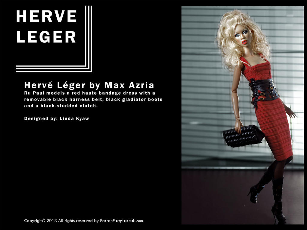RuPaul models Herve Leger by Max Azria by farrahlfawcett