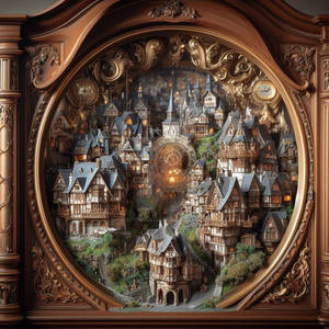 Village in a Clock