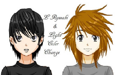 L Ryuzaki and Light color change