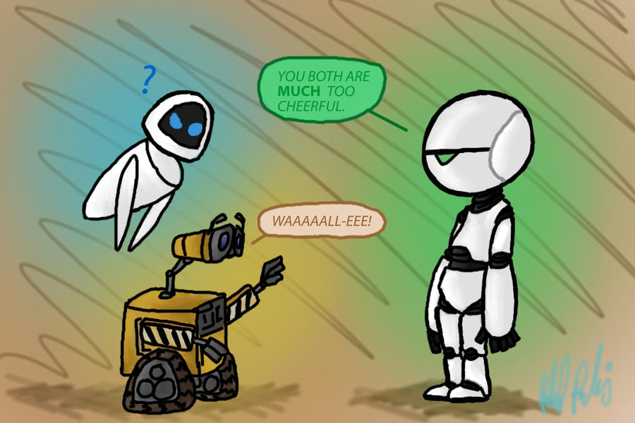 Wall-E and EVE Meet Marvin by Cloudghost on DeviantArt.