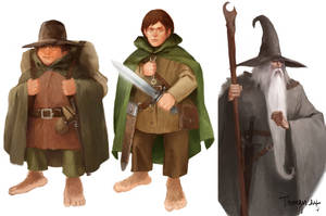 Frodo, Sam, and Gandalf