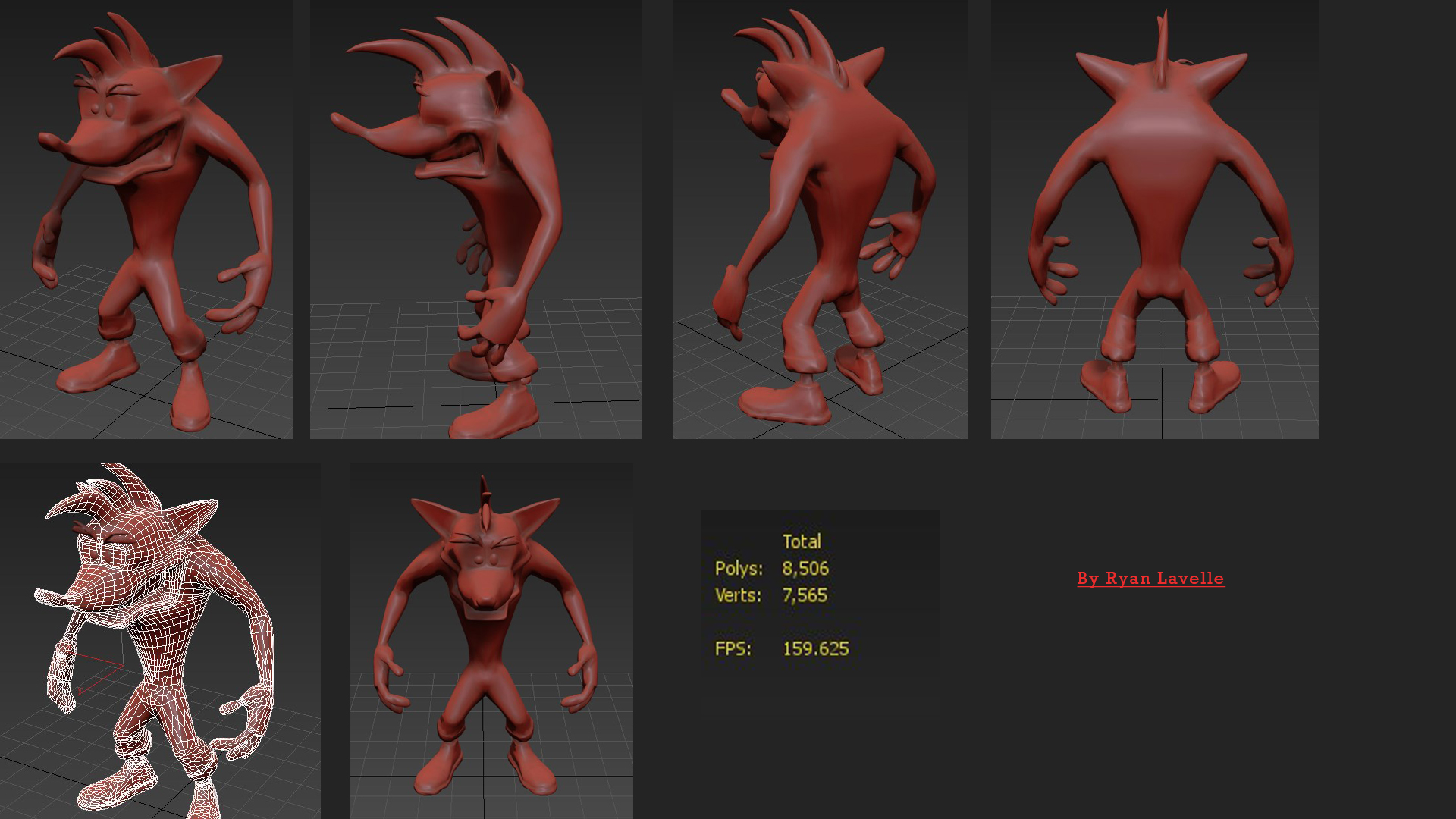 Classic Crash Bandicoot HD remake 3D model