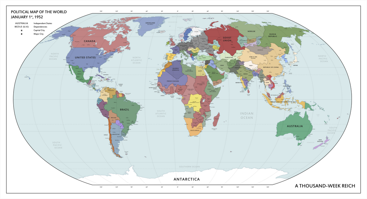 A Thousand-Week Reich - World Map (1952) by ShahAbbas1571 on DeviantArt