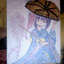 Nadeshiko Fujisaki Kimono Dress Free Hand Draw