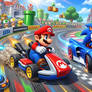 Super Mario and Sonic the Hedgehog racing