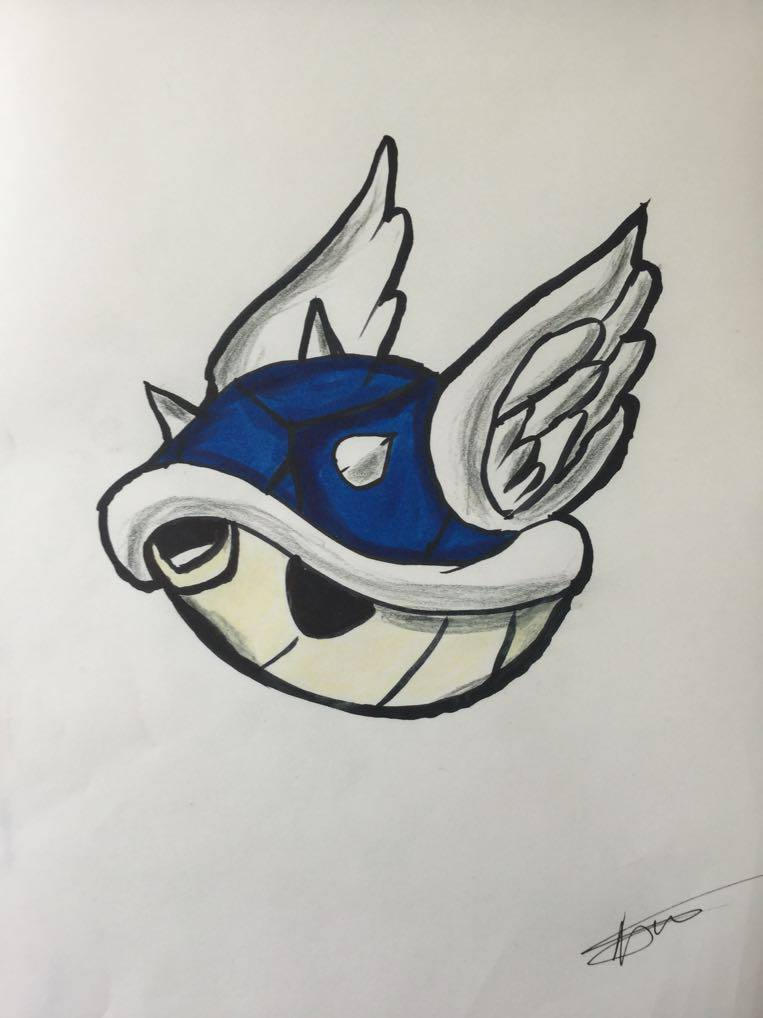 Winged Blue Shell Mario Kart Blue shell by BrandyDerg on DeviantArt
