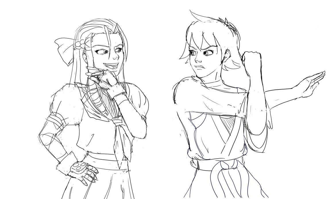 ArcadeWIP - Street Fighter - Karin and Makoto by Aphius
