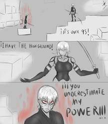 9S (corrupted) vs A2 (HIGH GROUND)