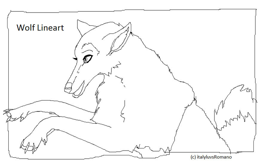 Basic Wolf Lineart Wolf lineart base by italyluvsRomano on DeviantArt
