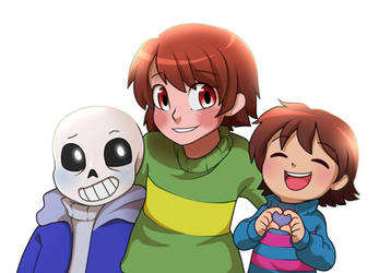 Sans Chara and Frisk from Undertale