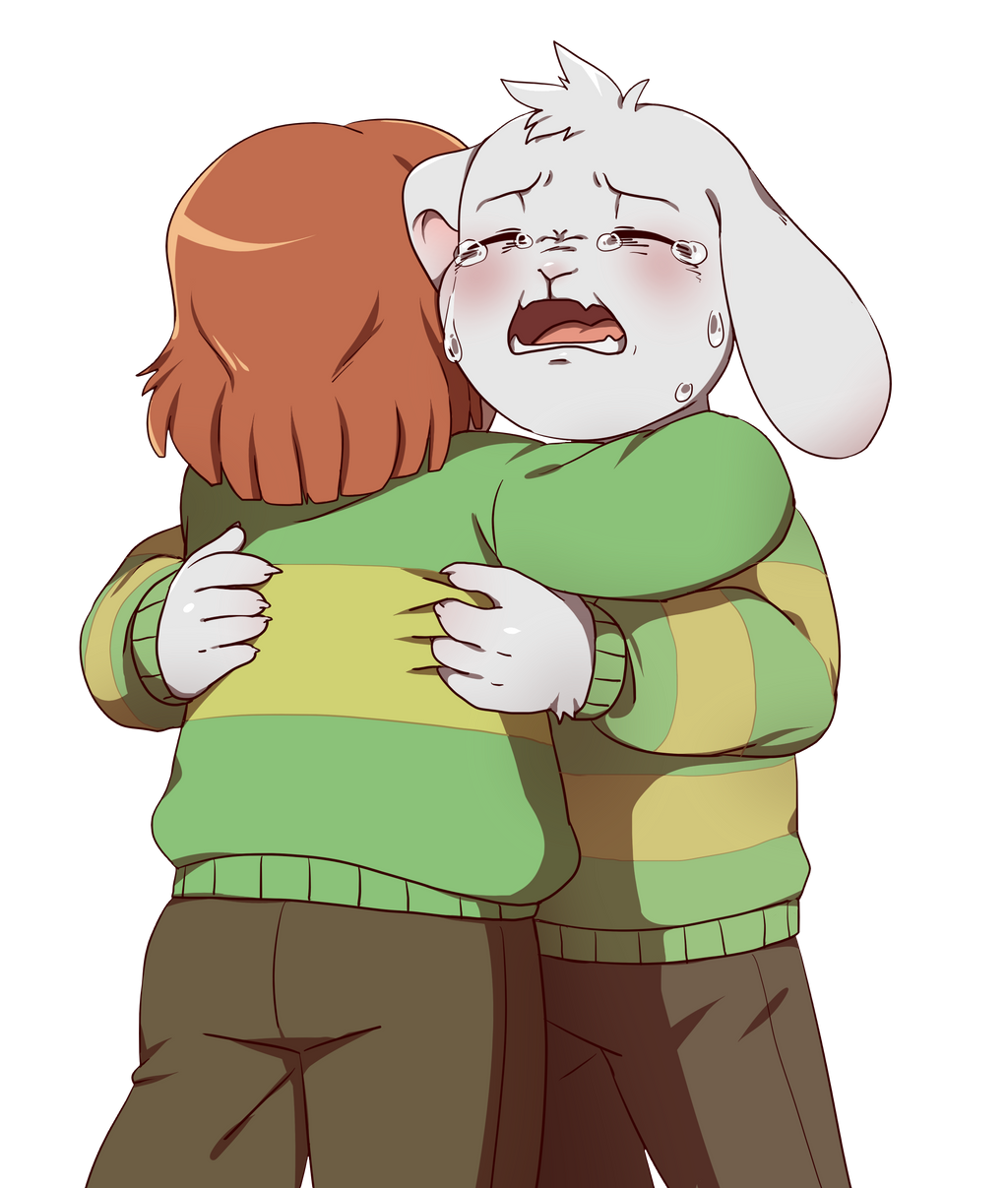 Chara Comforts Sad Asriel by CreatorOfCastell on DeviantArt