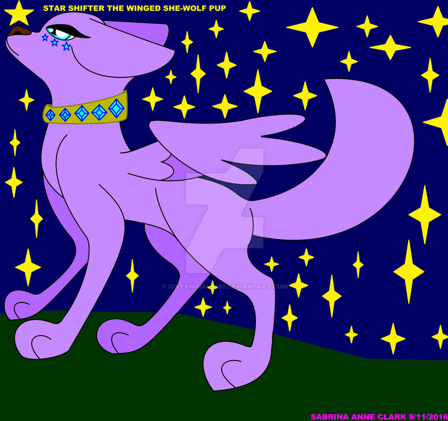 Deviantart Starshift Star Shifter The Winged She-wolf Pup by ioveanimals100 on DeviantArt