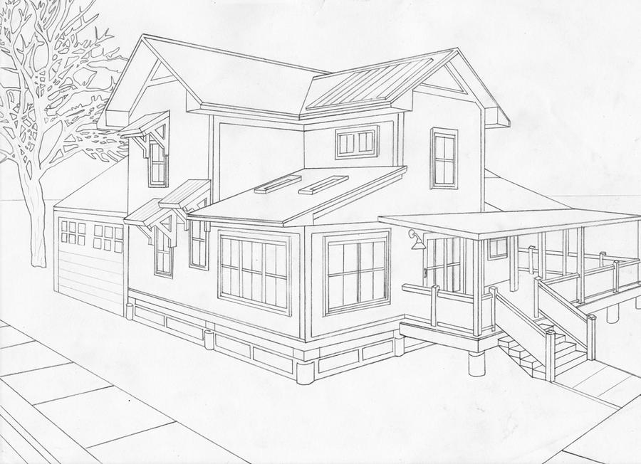 2-point perspective house