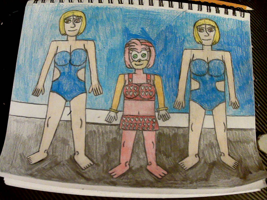 Amy Poolp Amy Rose with Twins by the Pool by KydraWolf92 on DeviantArt