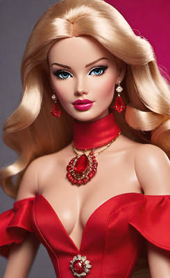 Barbie in red dress babe model woman (9)
