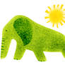 Elephant vert et soleil brille
