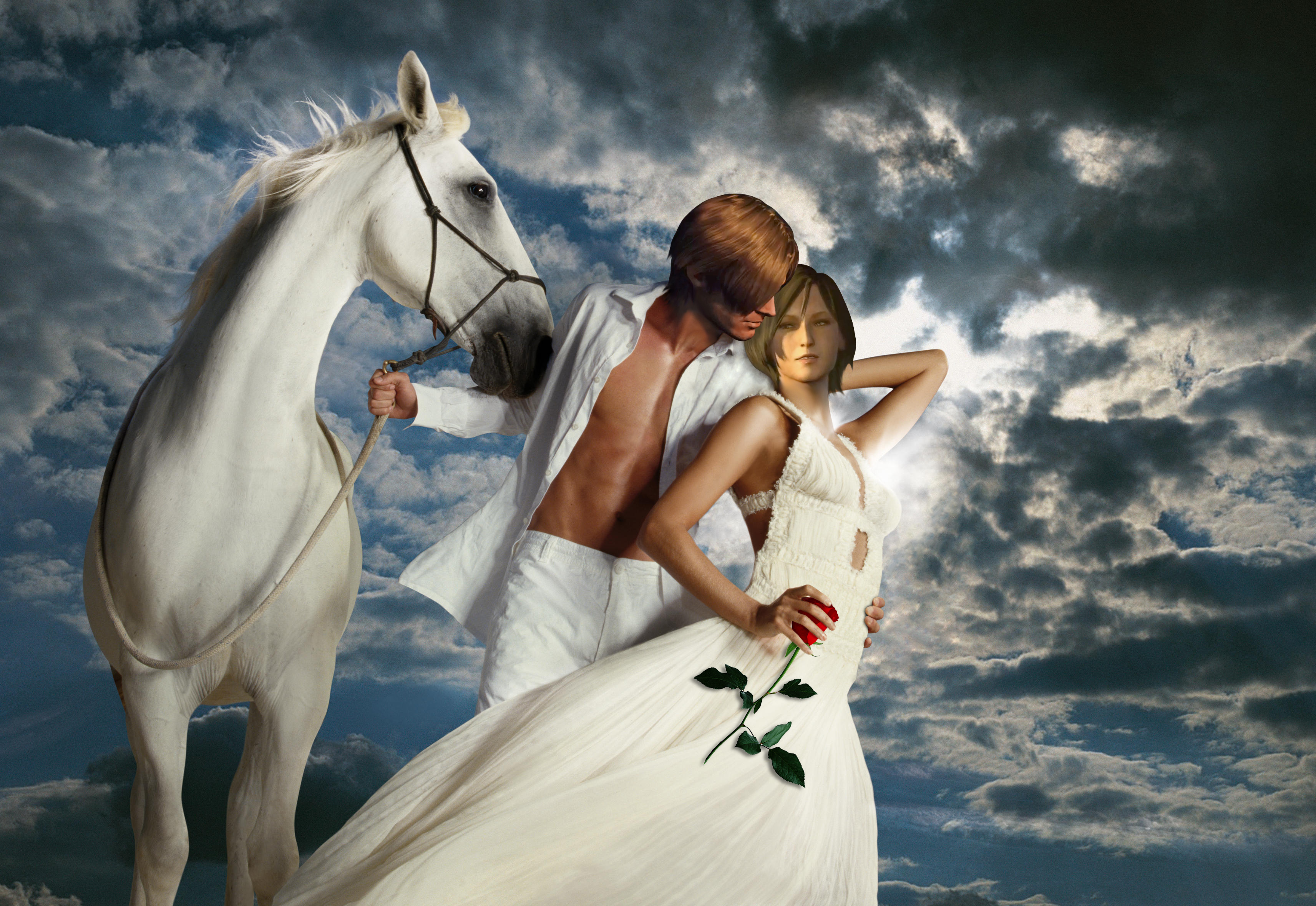 Prince on a white horse and his princess by Taitiii on DeviantArt