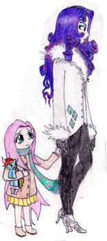 Miss Rarity with kid Fluttershy