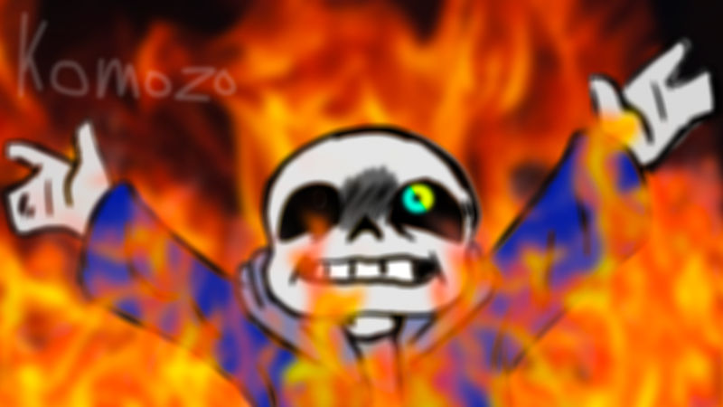 Sans On Fire by Komozzo on DeviantArt