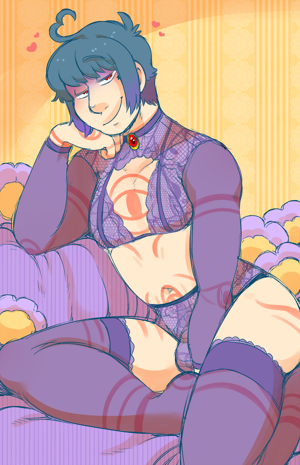 Gift Art: Battam in Lingerie by DarkChibiShadow