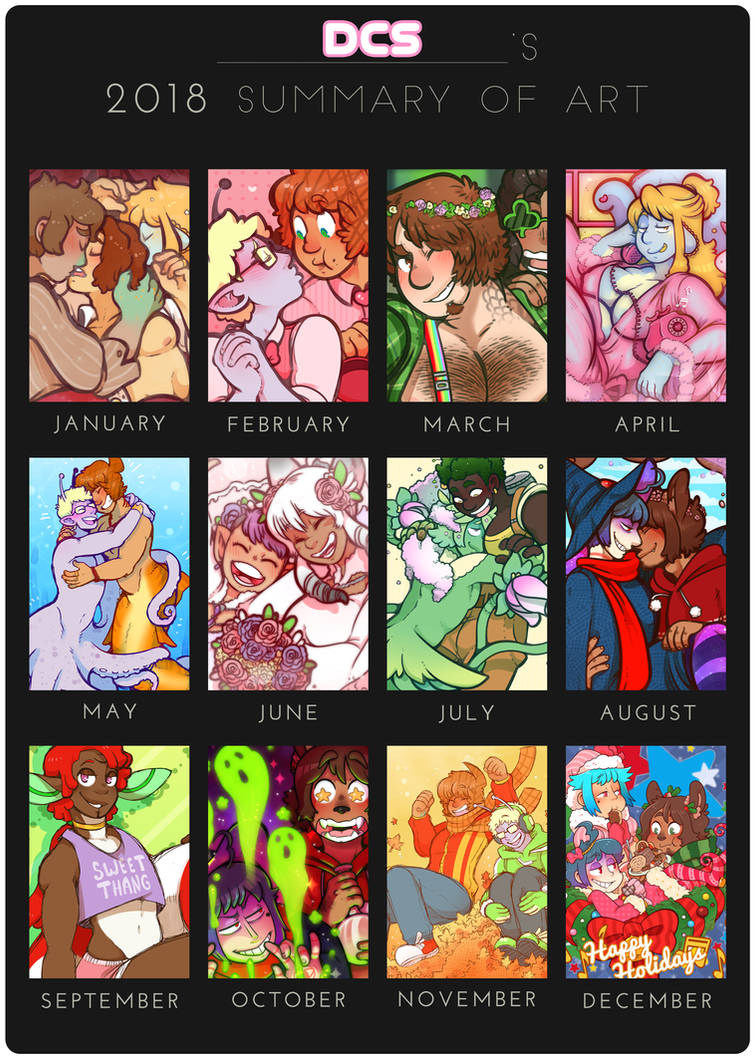 DarkChibiShadow - 2018 Art Summary by DarkChibiShadow