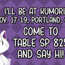 I'll be at Kumori-con Nov. 17-19!