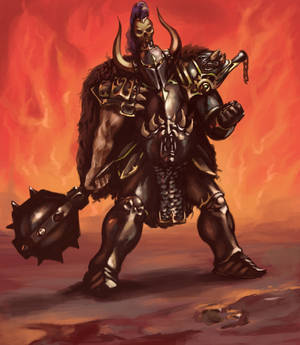 Warrior of Chaos with a huge mace