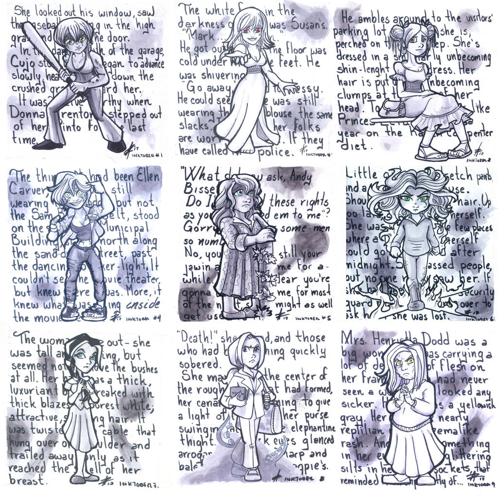 Inktober 2017: Stephen King's ladies part 1 by luxshine