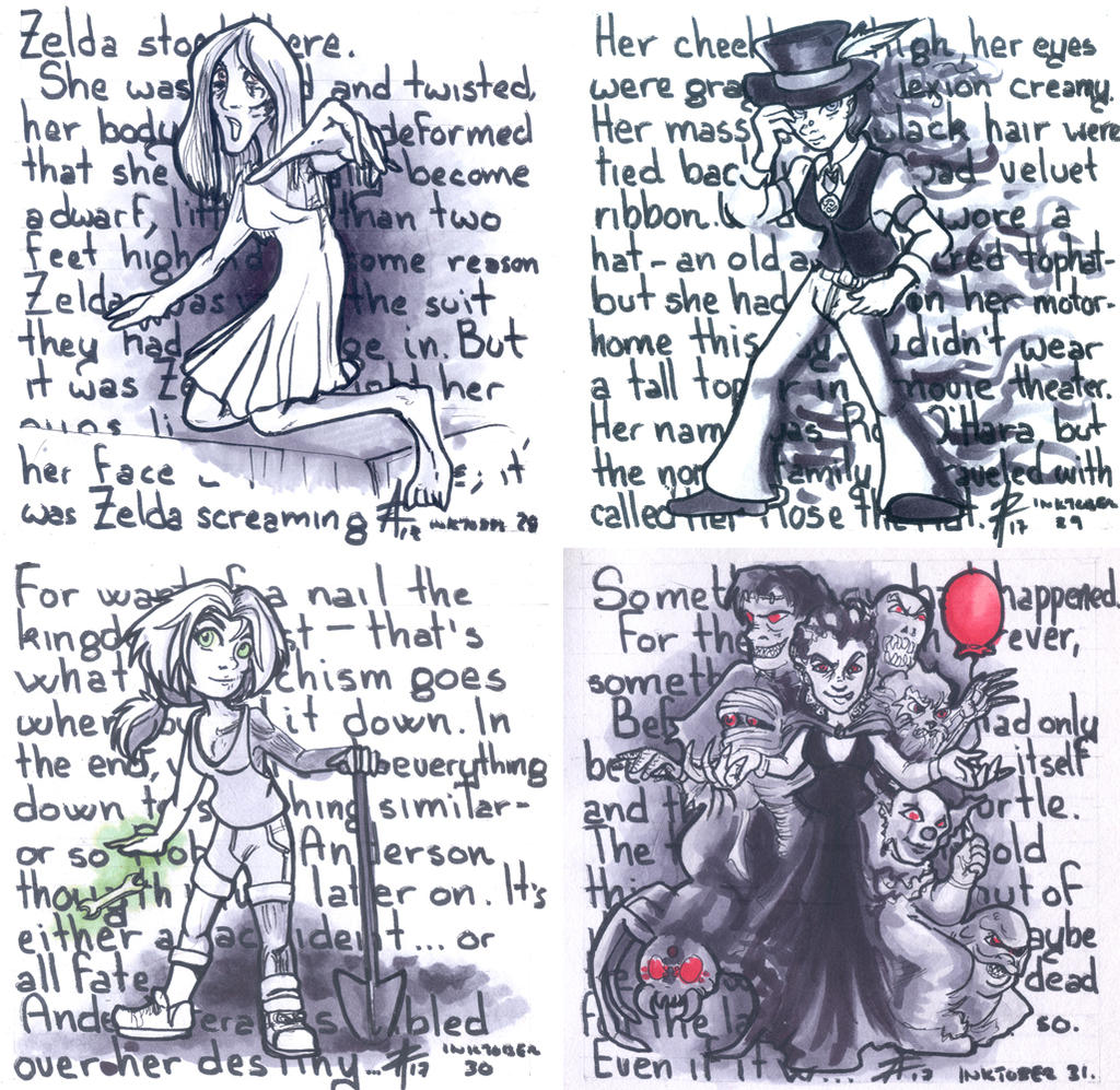 Stephen King ladies, Inktober 2017, part 4 by luxshine