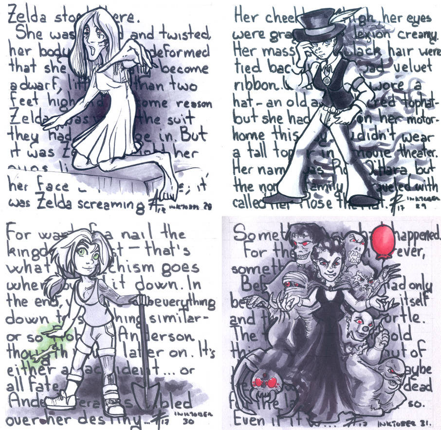 Stephen King ladies, Inktober 2017, part 4 by luxshine