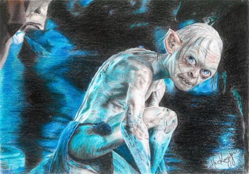 Gollum, colorpencil drawing