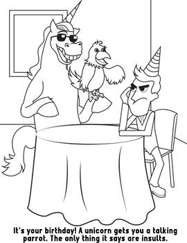 Unicorn Jerk Coloring Sheet for Adults