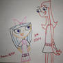Isabella and Candace. In sharpie