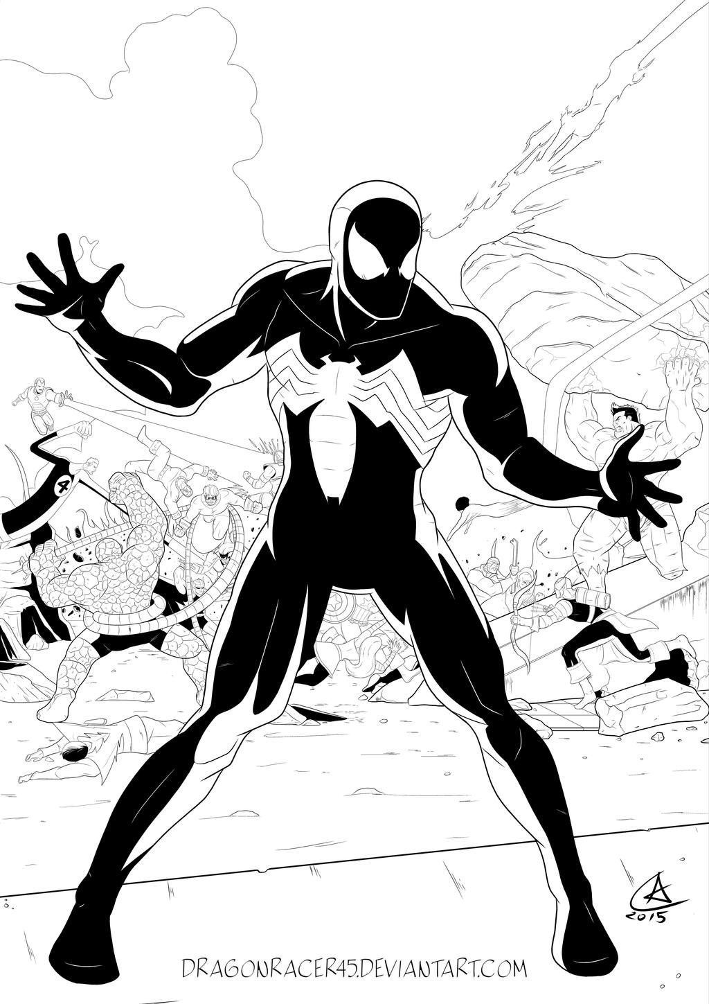 Secret wars- Spider-Man Black suit by DragonRacer45 on DeviantArt