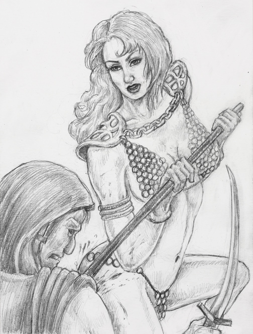 Persian Immortal Receives The Spear Of Red Sonja