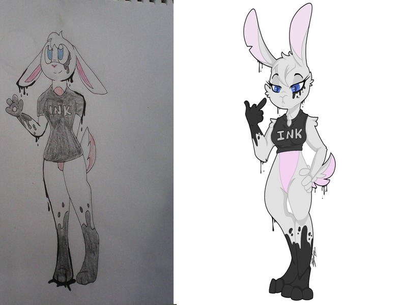 Ink Cat Rabbit Remastered Ink Rabbit by PandaPawZzzz on DeviantArt